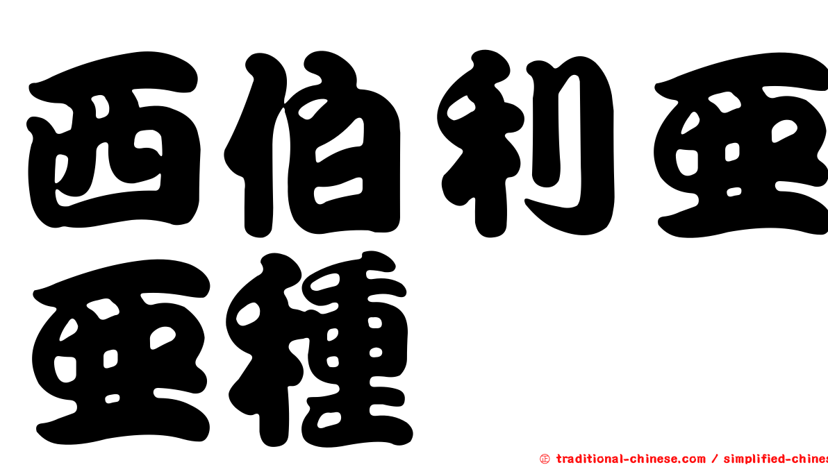 西伯利亞亞種