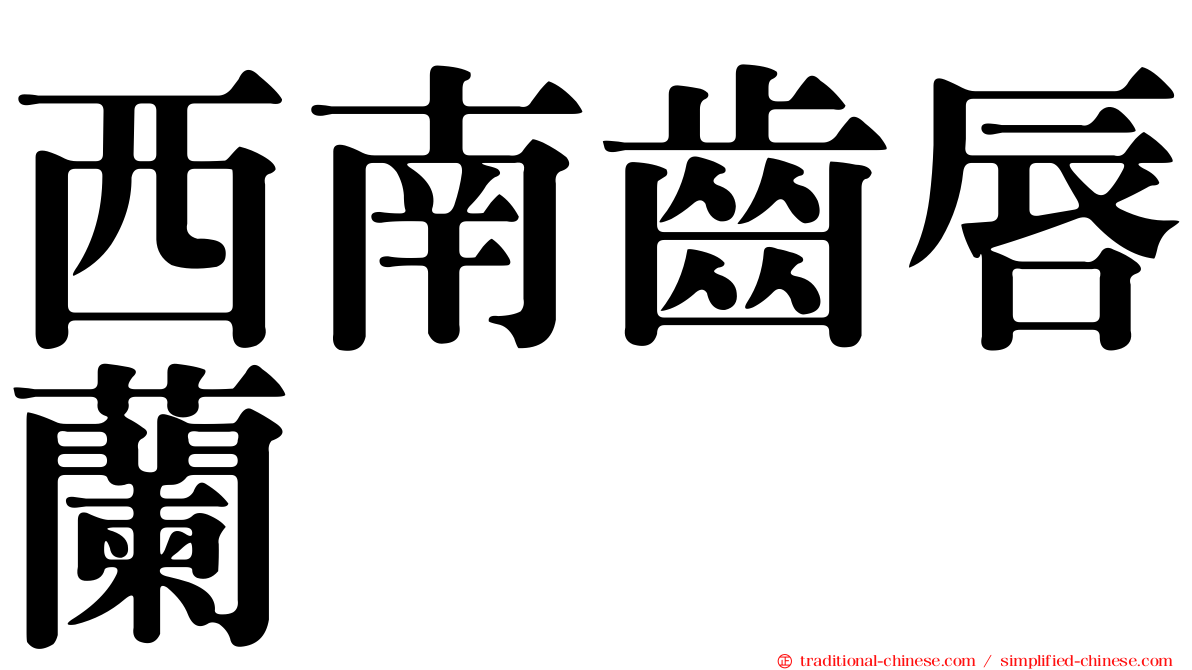 西南齒唇蘭