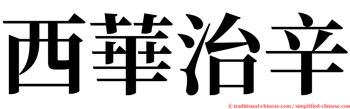 西華治辛 serif font