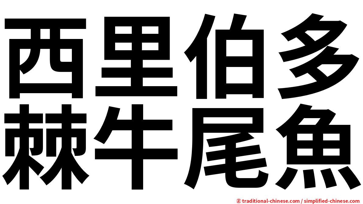 西里伯多棘牛尾魚