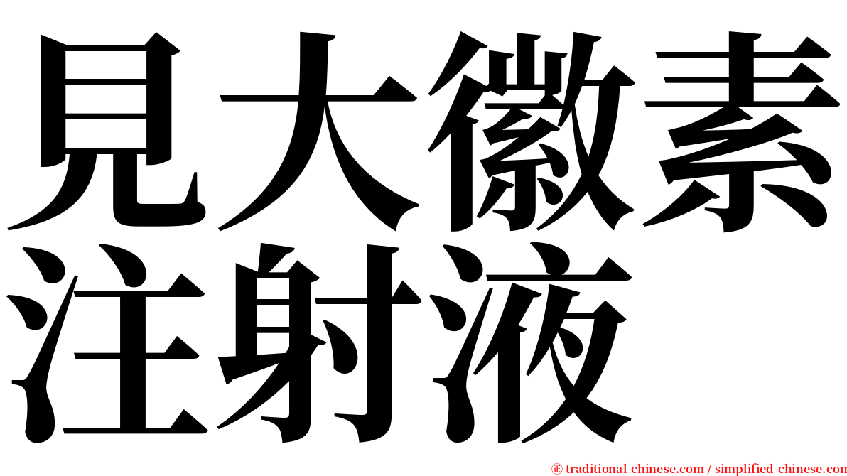 見大徽素注射液 serif font