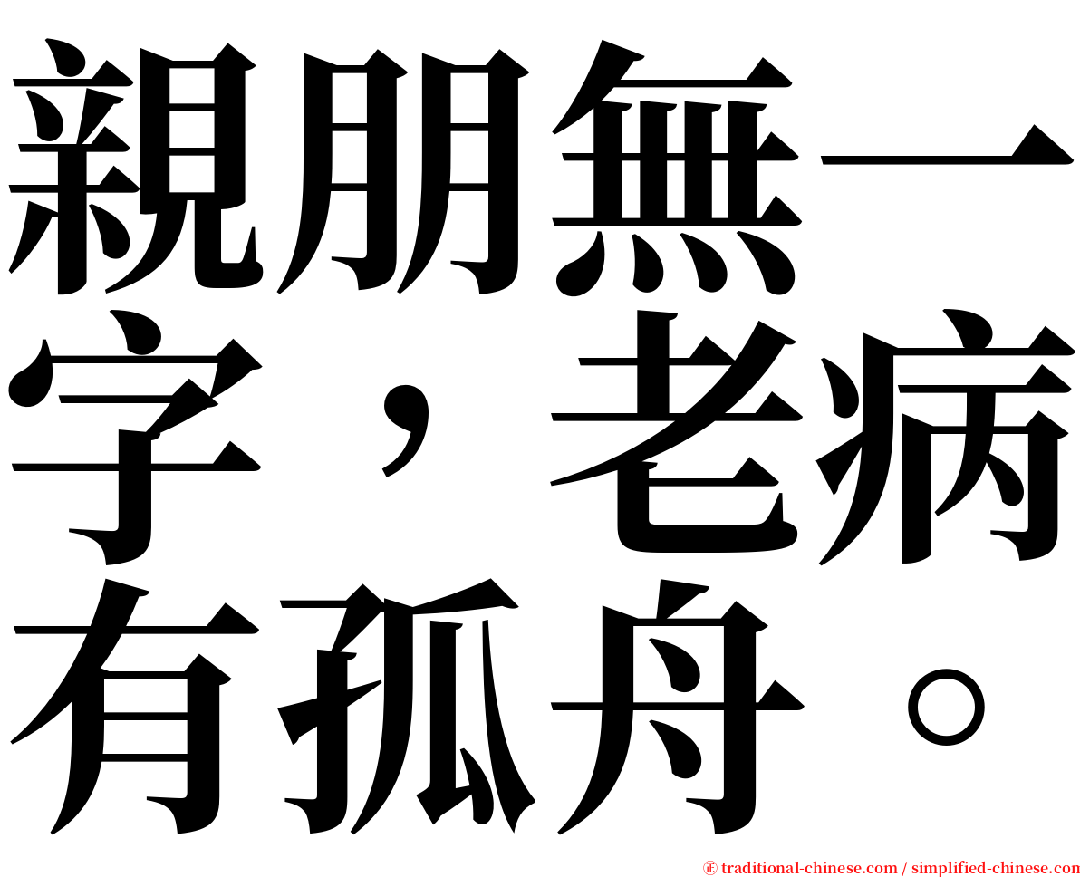親朋無一字，老病有孤舟。 serif font