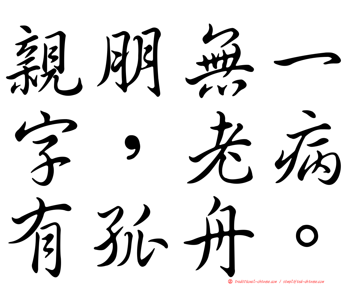 親朋無一字，老病有孤舟。