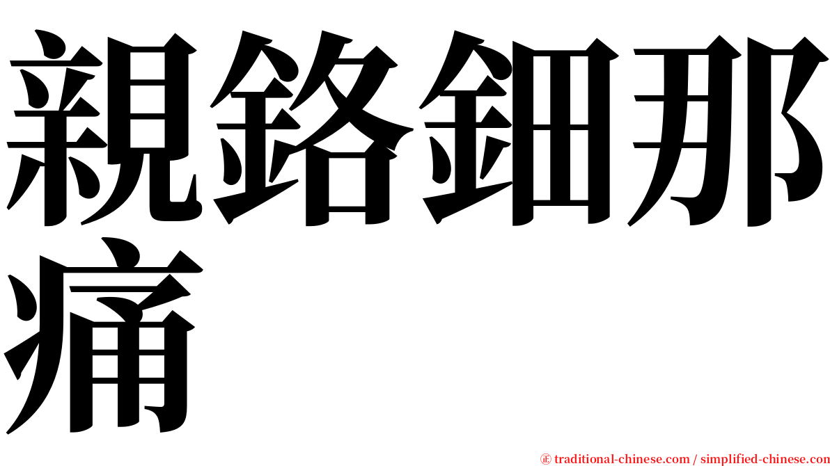 親鉻鈿那痛 serif font