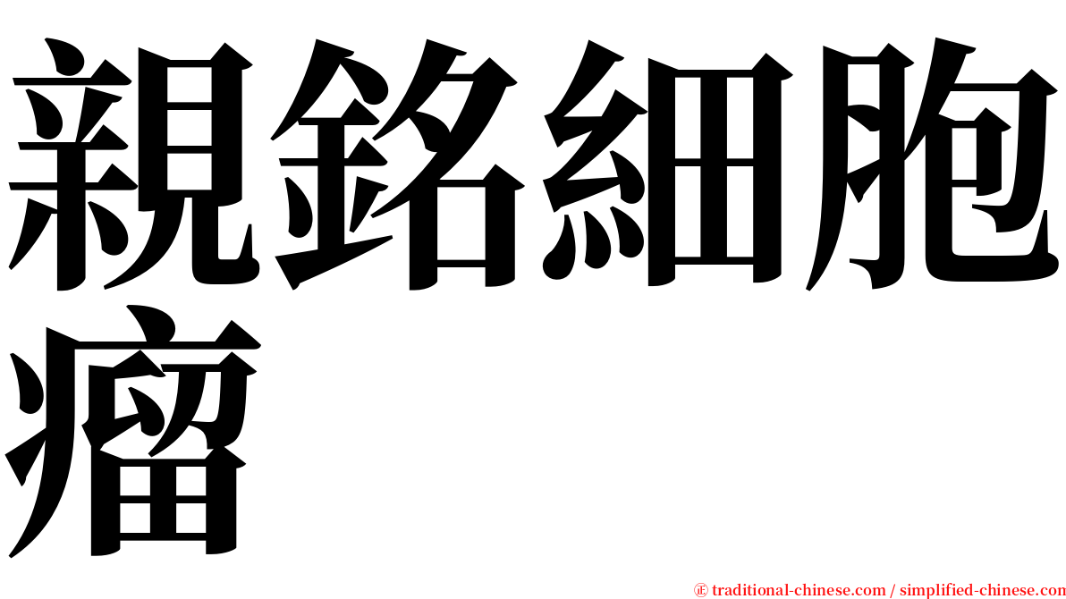 親銘細胞瘤 serif font