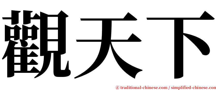 觀天下 serif font