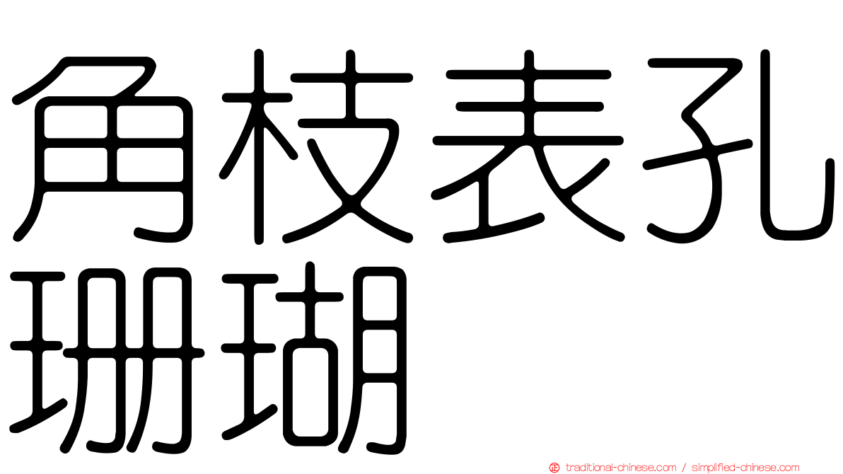 角枝表孔珊瑚
