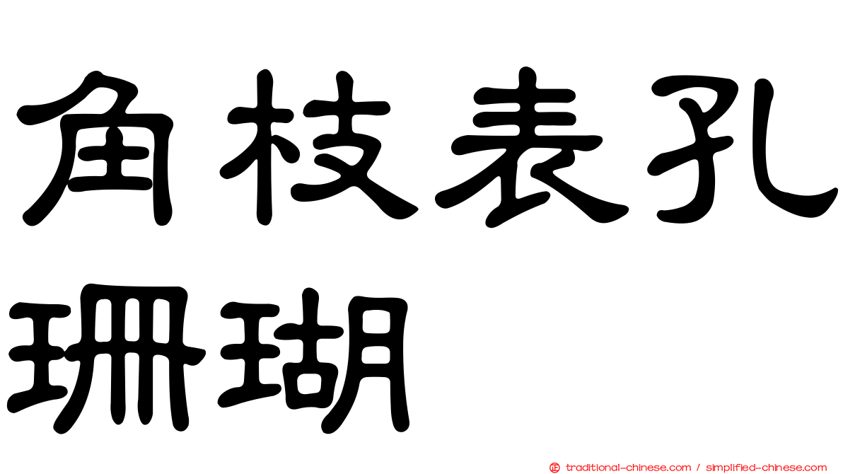 角枝表孔珊瑚