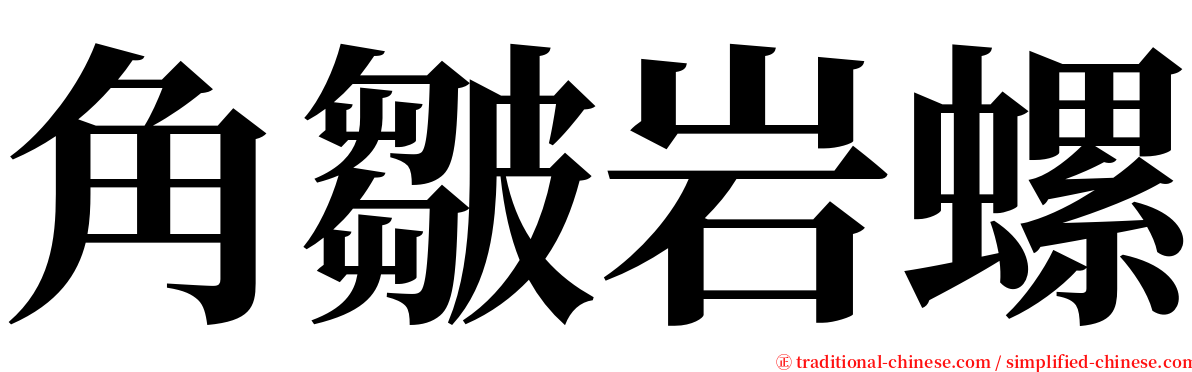 角皺岩螺 serif font