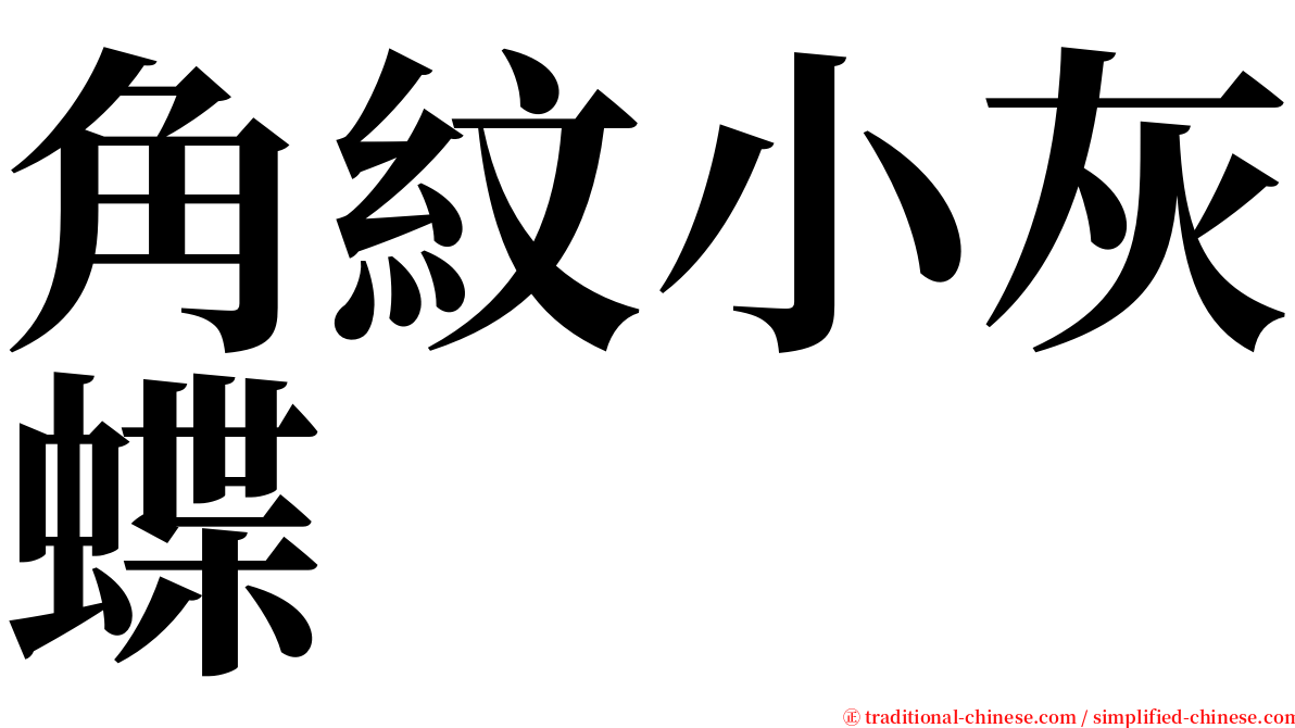 角紋小灰蝶 serif font
