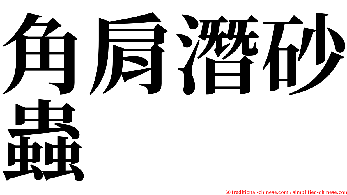 角肩潛砂蟲 serif font