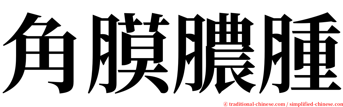 角膜膿腫 serif font