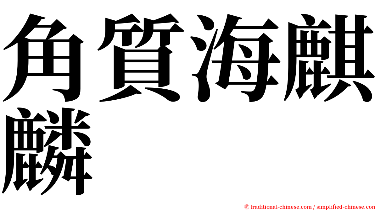 角質海麒麟 serif font