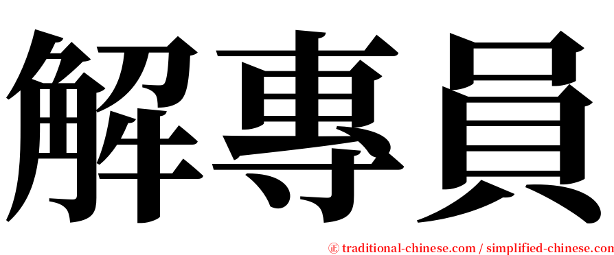 解專員 serif font