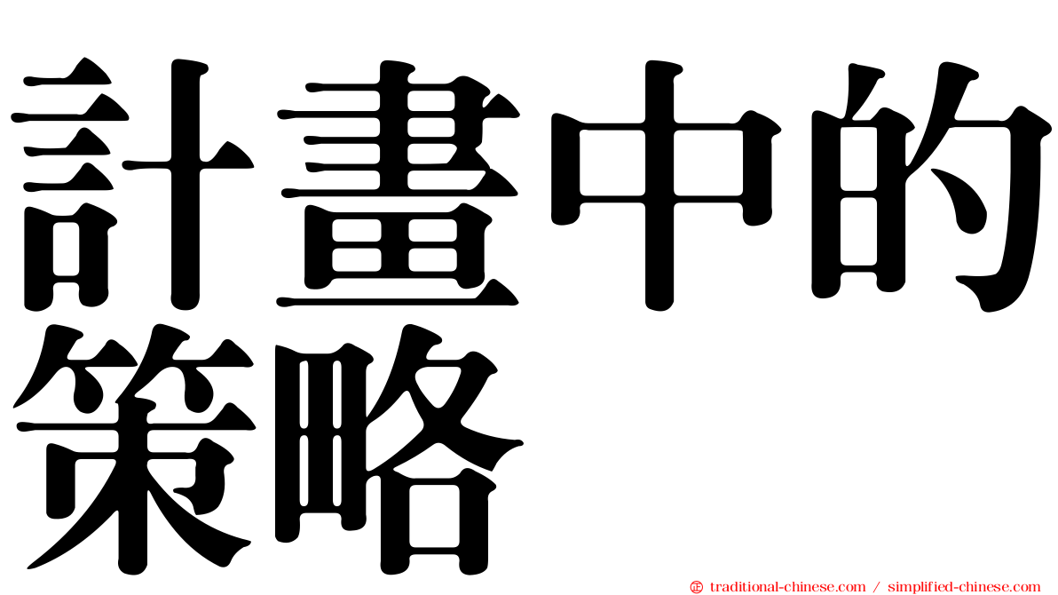 計畫中的策略