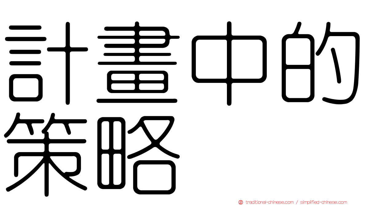 計畫中的策略