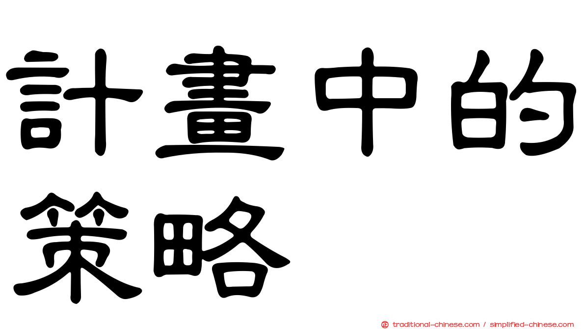 計畫中的策略