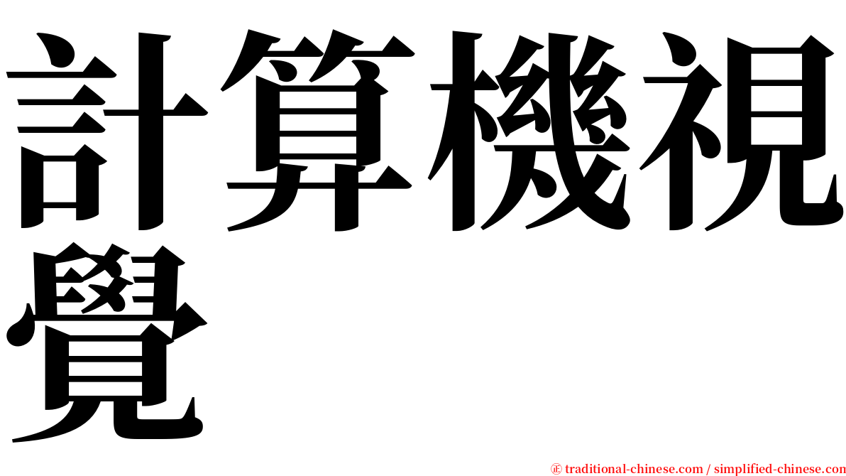 計算機視覺 serif font