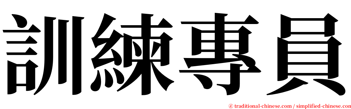 訓練專員 serif font