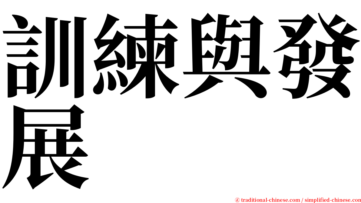 訓練與發展 serif font