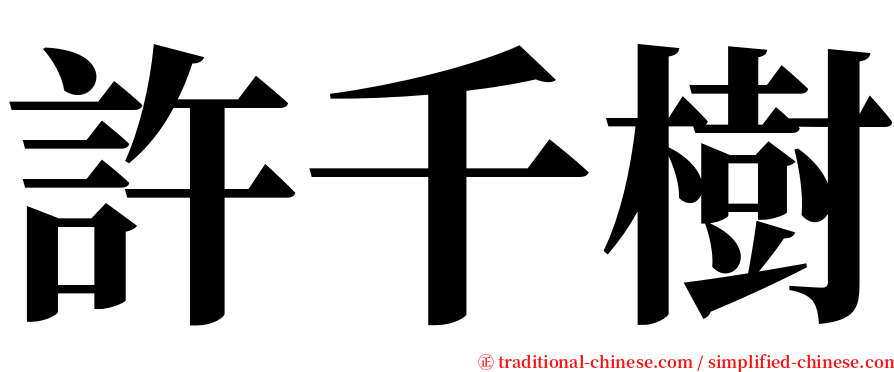 許千樹 serif font