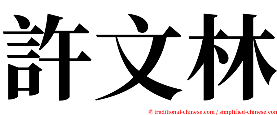 許文林 serif font