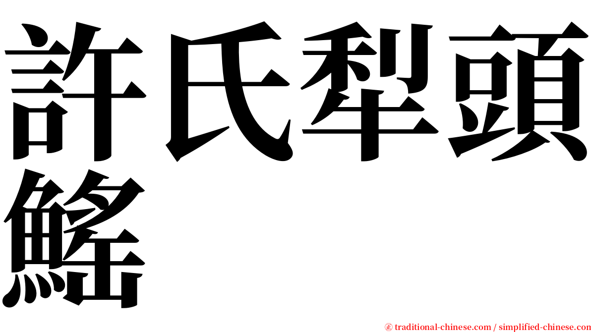 許氏犁頭鰩 serif font