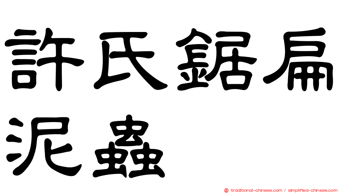 許氏鋸扁泥蟲