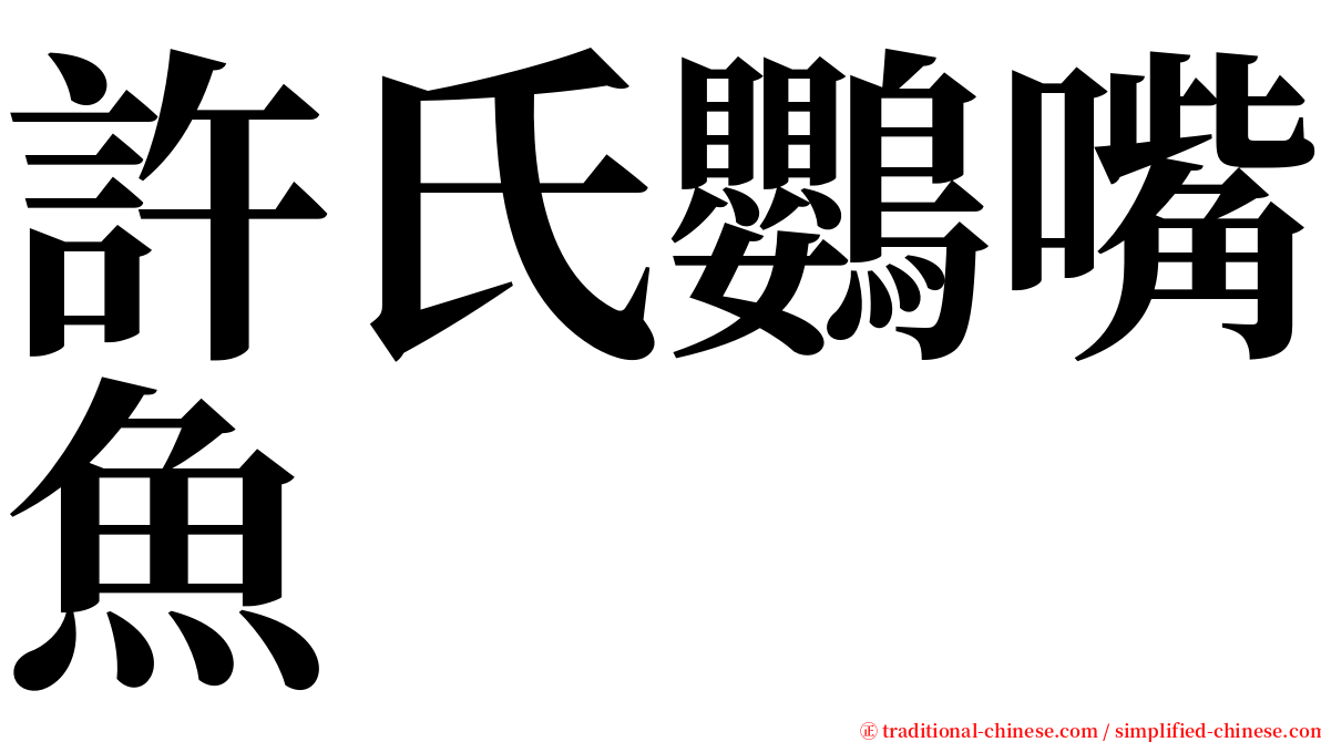 許氏鸚嘴魚 serif font