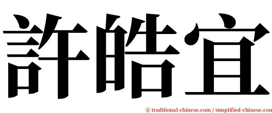 許皓宜 serif font