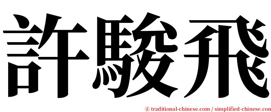 許駿飛 serif font