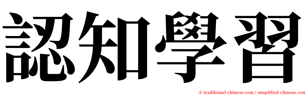 認知學習 serif font