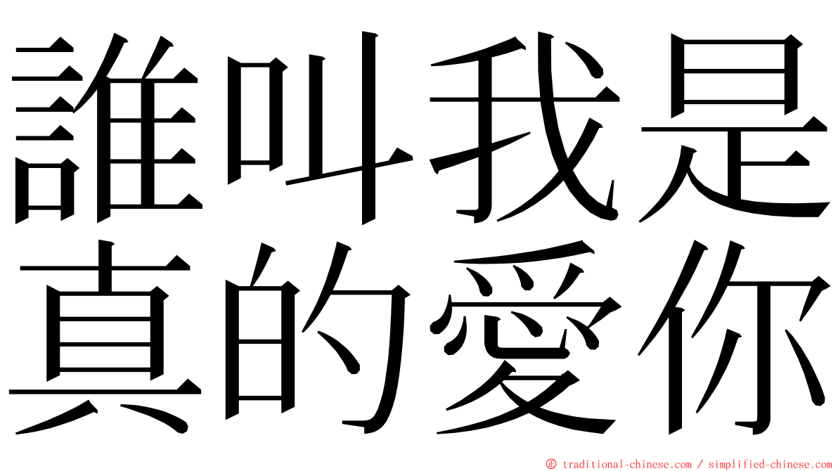 誰叫我是真的愛你 ming font