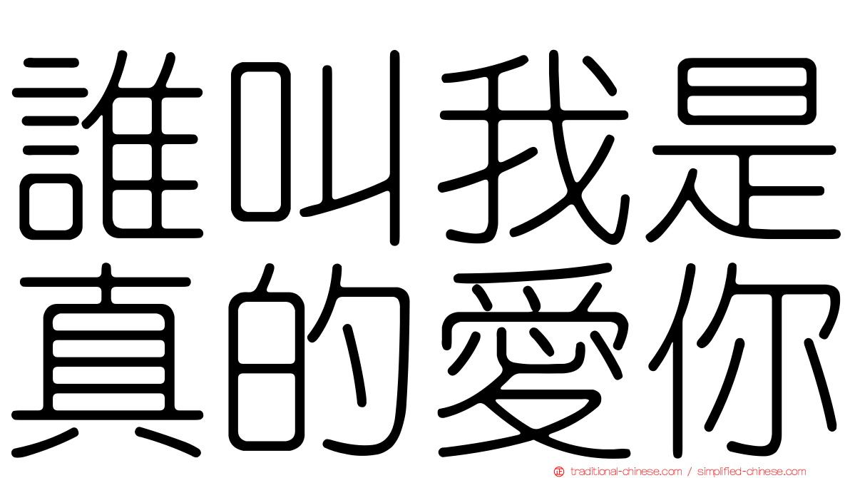 誰叫我是真的愛你
