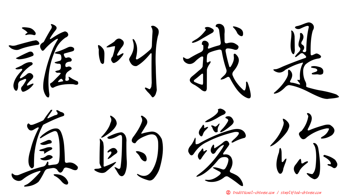 誰叫我是真的愛你