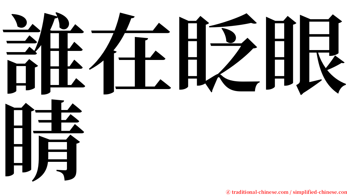 誰在眨眼睛 serif font