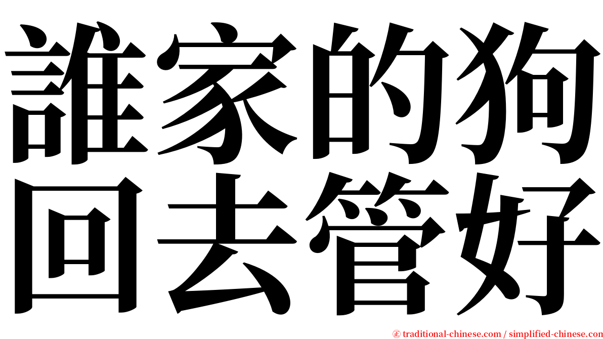 誰家的狗回去管好 serif font
