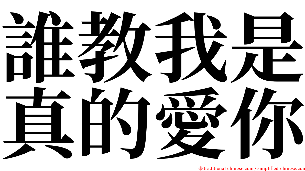 誰教我是真的愛你 serif font
