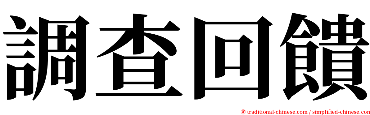 調查回饋 serif font