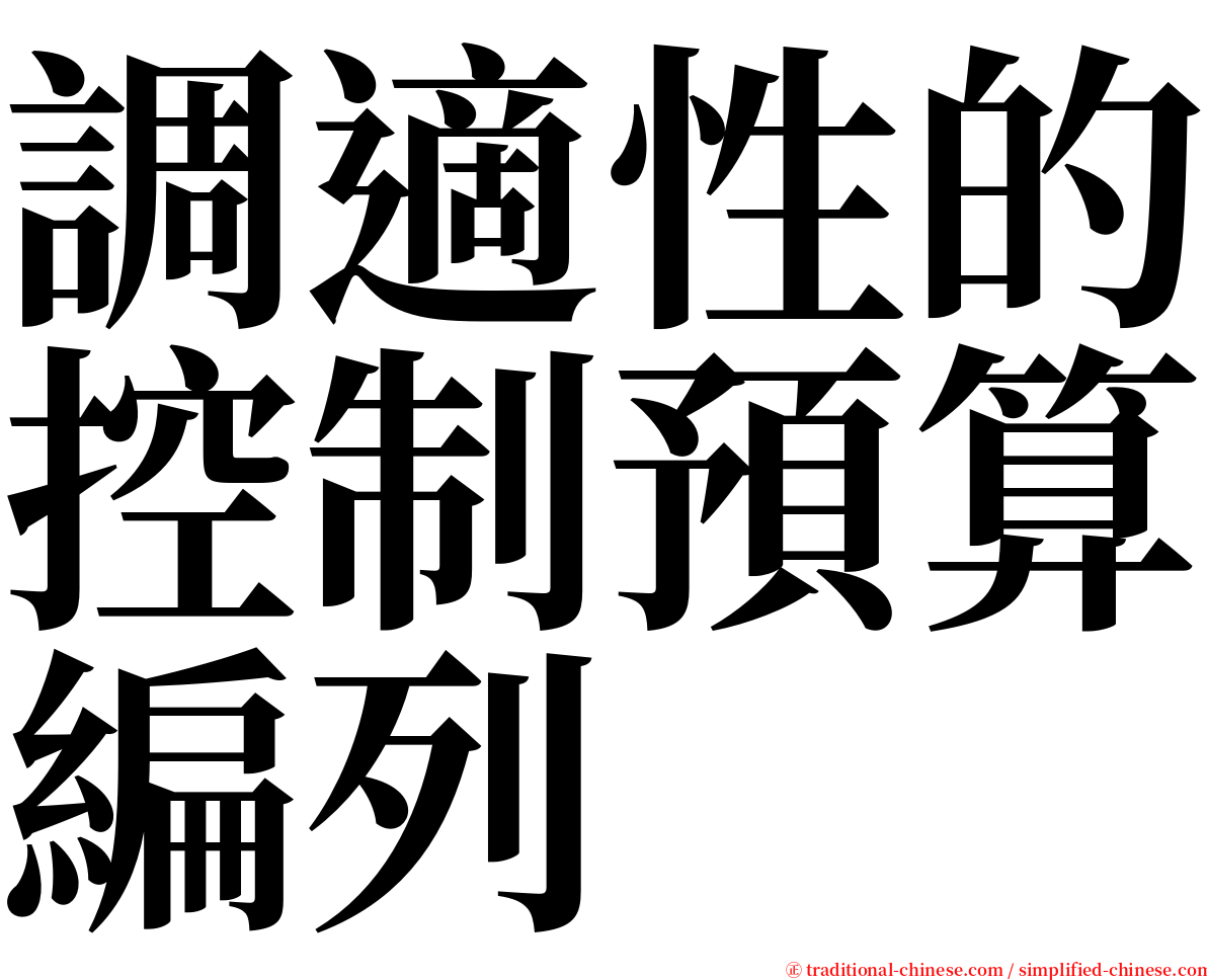 調適性的控制預算編列 serif font