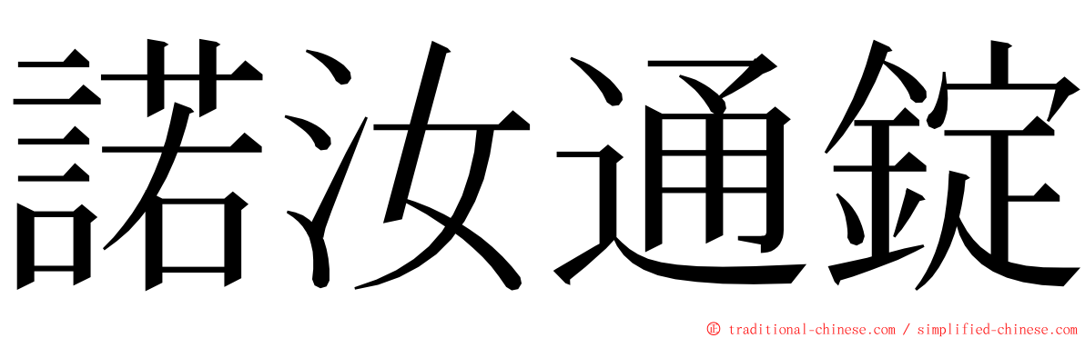 諾汝通錠 ming font
