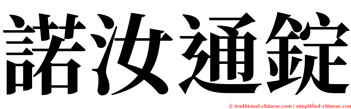 諾汝通錠 serif font