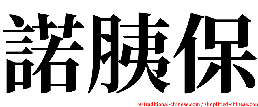 諾胰保 serif font
