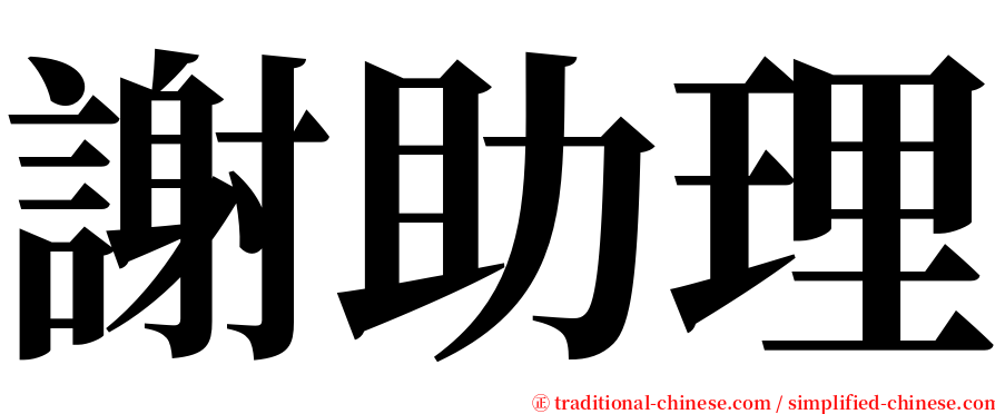 謝助理 serif font