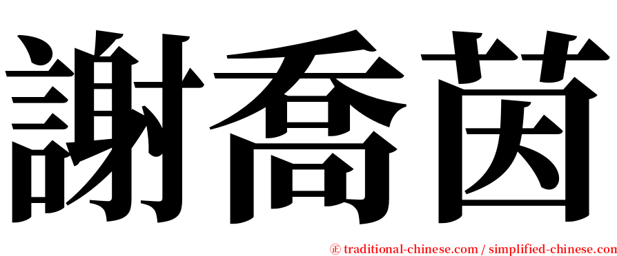 謝喬茵 serif font