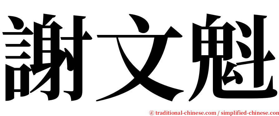 謝文魁 serif font