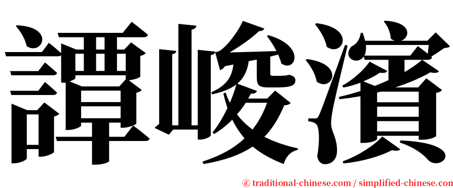 譚峻濱 serif font