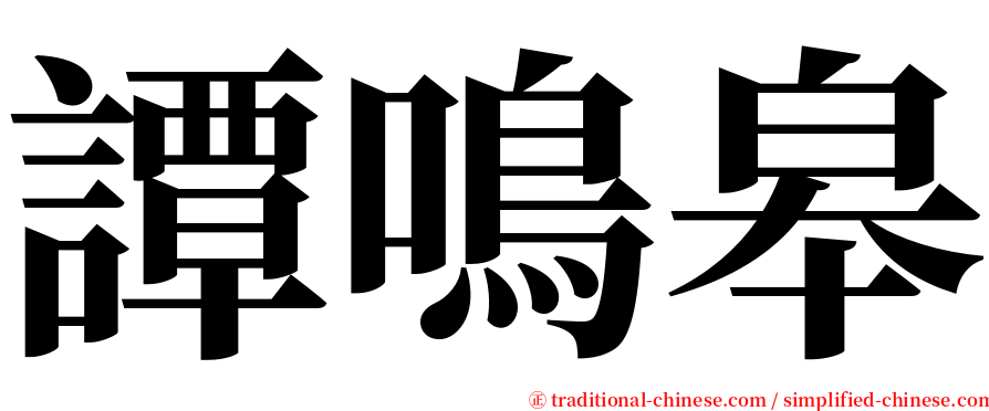 譚鳴皋 serif font