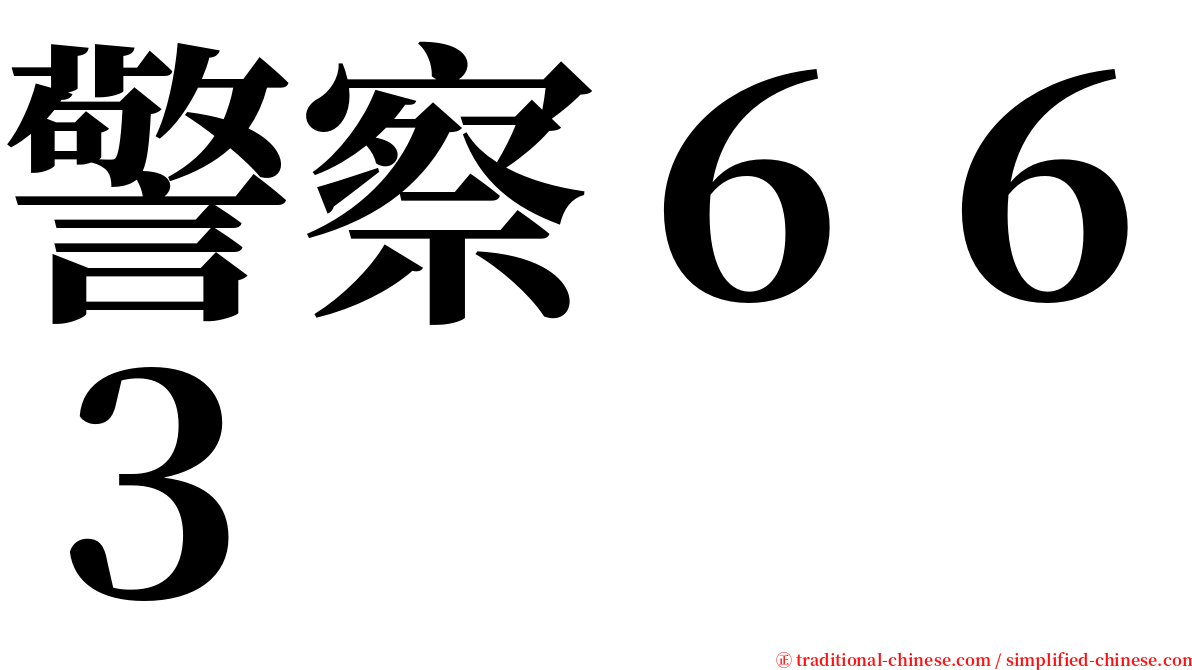 警察６６３ serif font