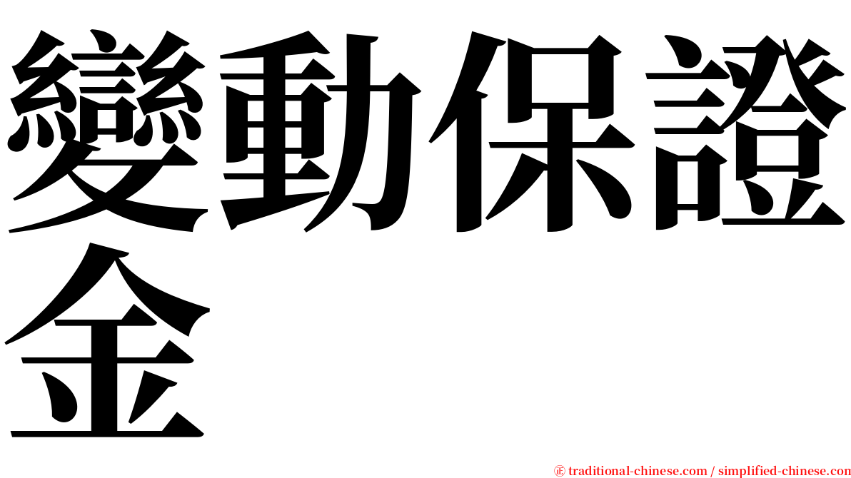 變動保證金 serif font